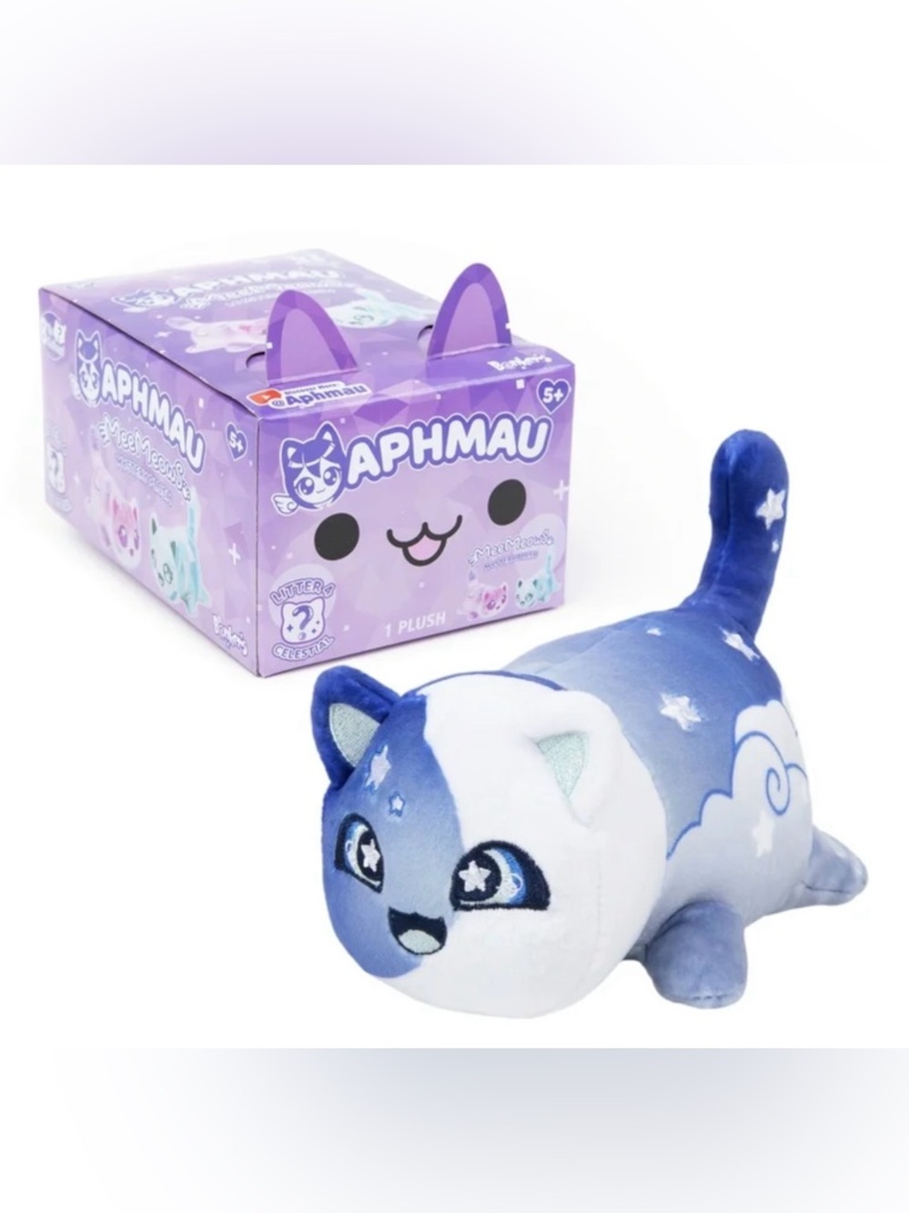 Aphmau MeeMeows Celestial Plushie - moon & stars kitty cat